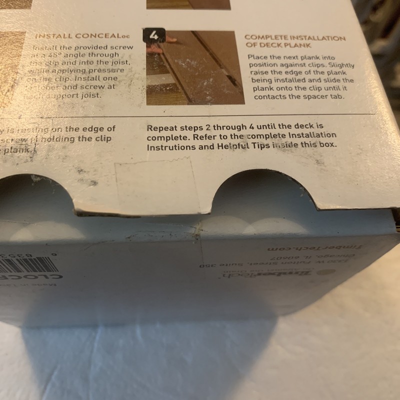 TimberTech CONCEALoc Deck Hidden Fasteners PARTIAL BOX 175 Fasteners & 72 Screws gallery