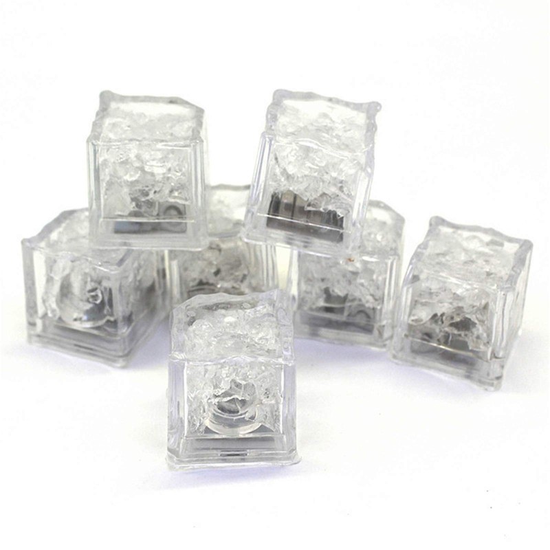 24 Pack Multicolor Waterproof LED Ice Cube Glow In The Dark Light Up Ice Cubes gallery