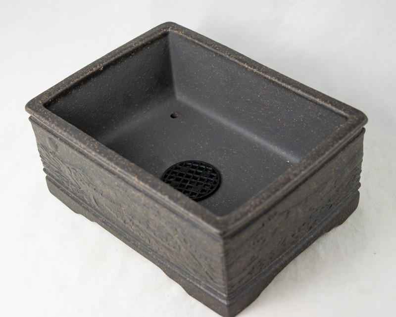 Vintage Rectangular Zisha Cactus & Succulent Bonsai Pot + Mesh 6.25"x 4.5"x 2.5" gallery