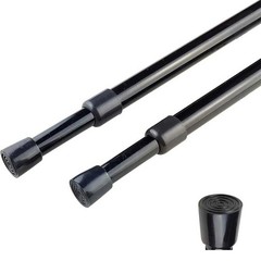 2 Pack Adjustable Curtain Rods 28â€“43″ Spring Tension Window Rods Black