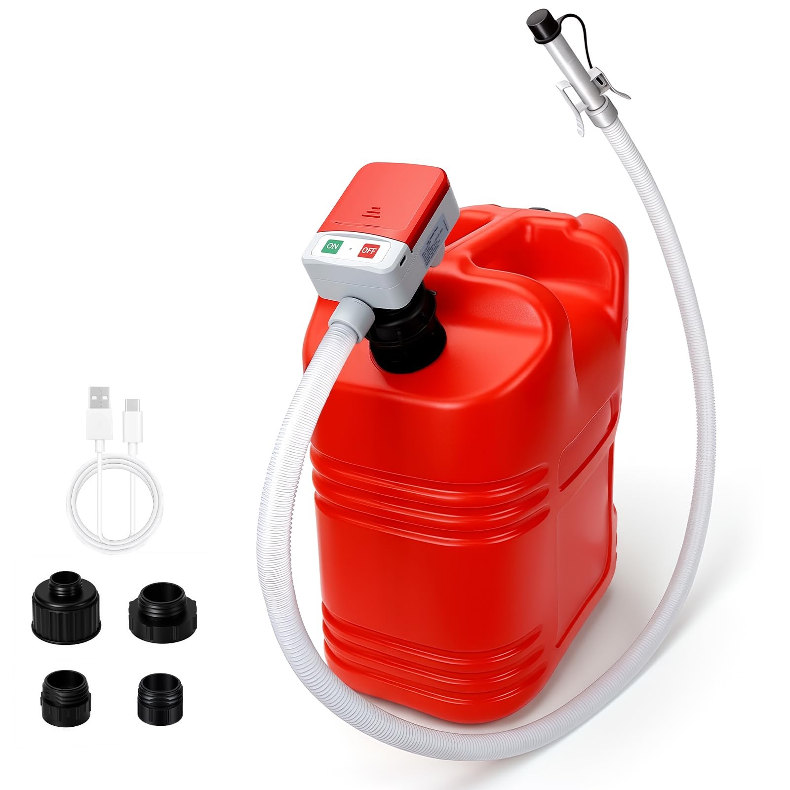 Fuel Transfer Pump for Gas Cans & Racing Jugs, Portable Electric Gasoline Sip... gallery