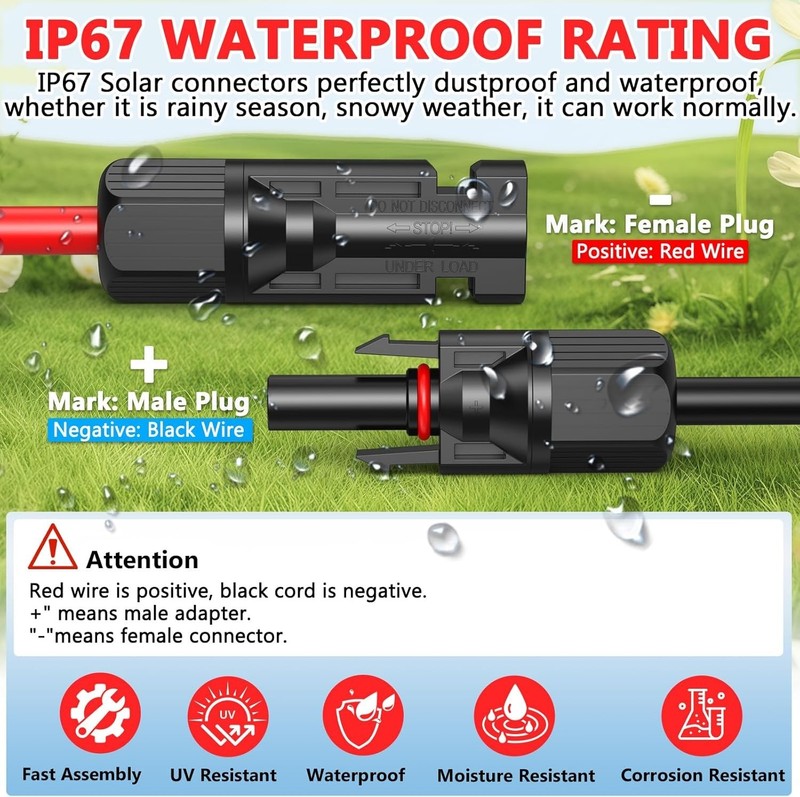 High-Efficiency 100FT Double 10AWG Solar Extension Cable for RV and PV Systems gallery