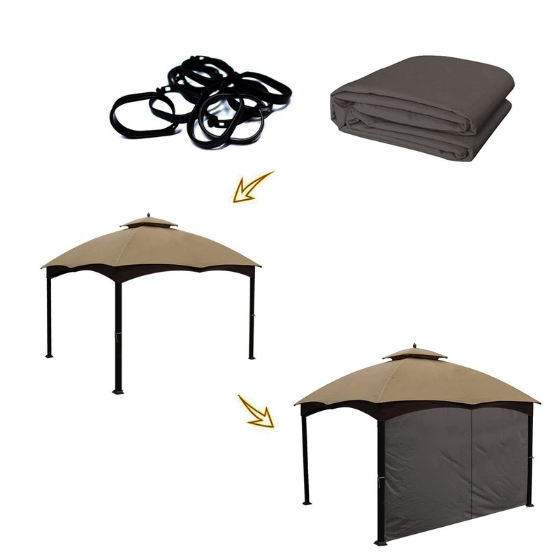 Universal Replacement Privacy Curtain for 10' x 12' Gazebo - Outdoor Side Wall P gallery