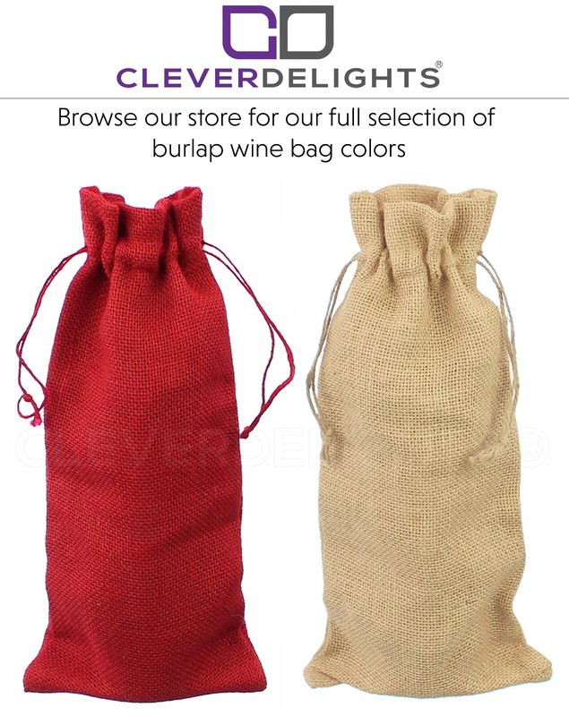 Burlap Wine Bags with Drawstring - 14" - Natural Jute Burlap - 5 10 25 100 Pack gallery