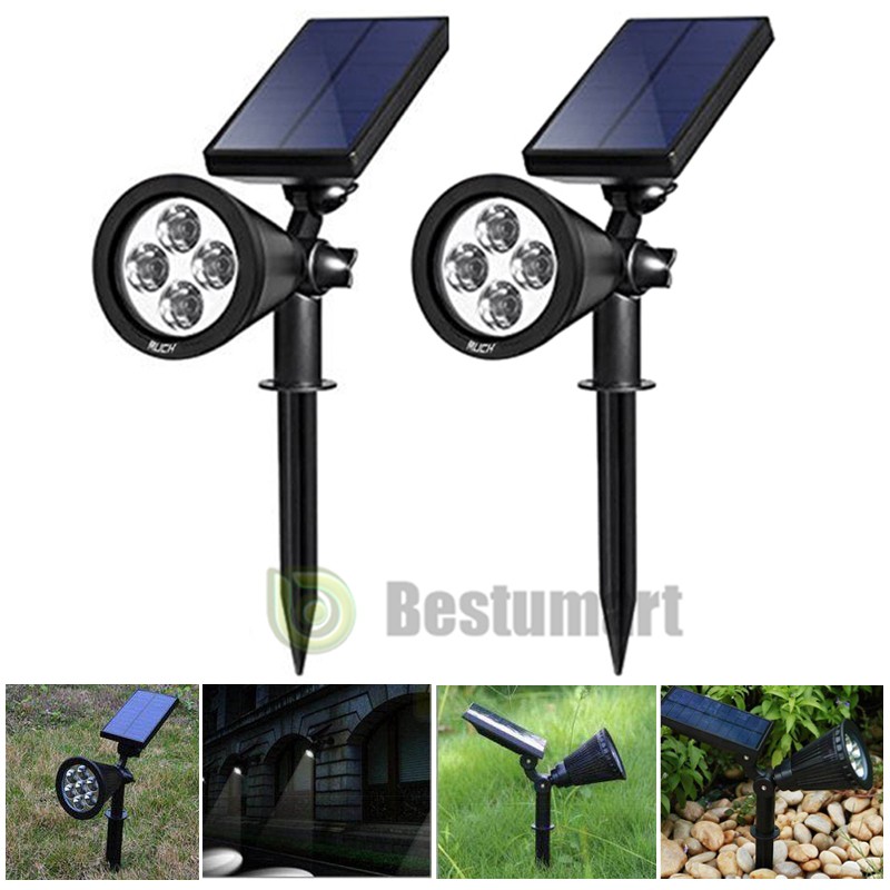 2Packs 4LED Solar Powered Lights Outdoor Landscape Spot light Auto On/Off Lamp gallery