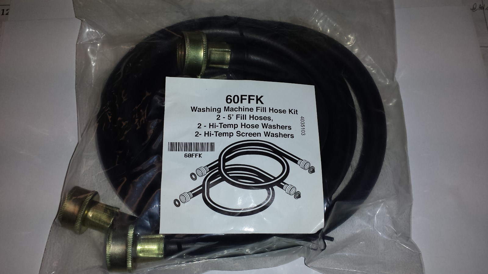 Washing Machine Fill Hose Kit 5Ft 2 hoses 2 washers 2 screen washers 60FFK gallery