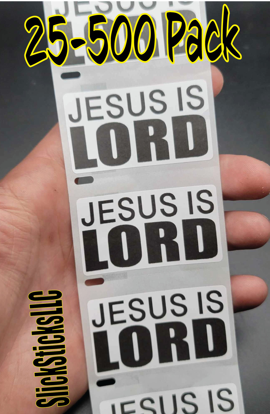 "JESUS IS LORD" Stickers 25-500 Pack decal labels sticker god bulk religious gallery