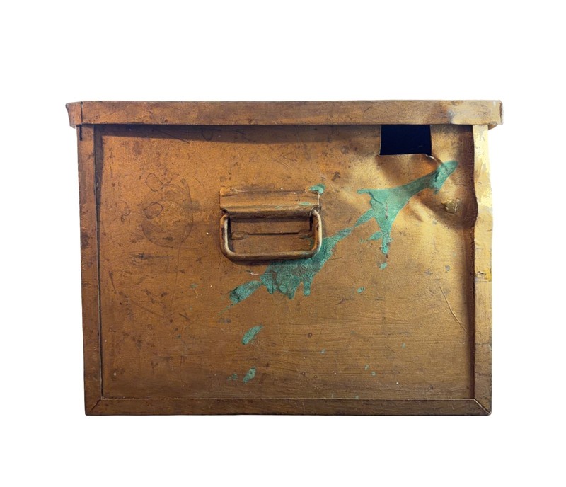 Large Hand Welded Scrap Metal Lockable Trunk 30 x 16.5 x 14" gallery