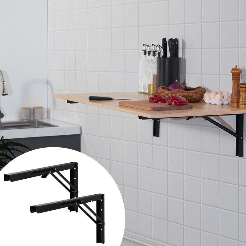 VEVOR Foldable Shelf Bracket 24”L 2 Pcs Heavy Duty Floating Shelf Brackets gallery