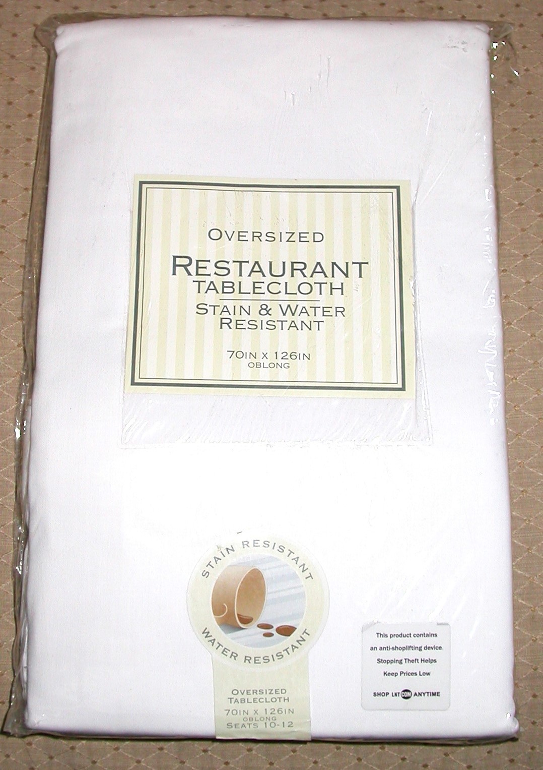 Brand New Oversized Restaurant Tablecloth White 70"x 126" Cotton Stain Resist gallery