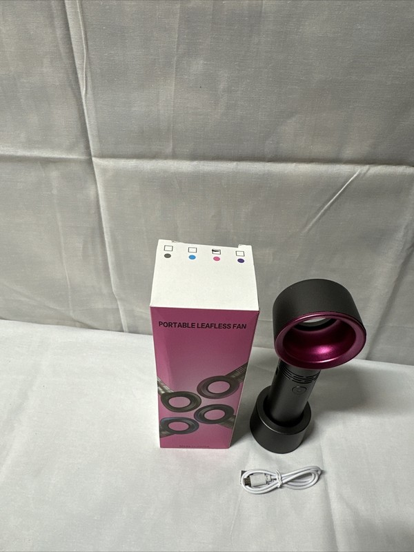 Handheld leafless fan desktop portable creative mini fan USB rechargeable PINK gallery