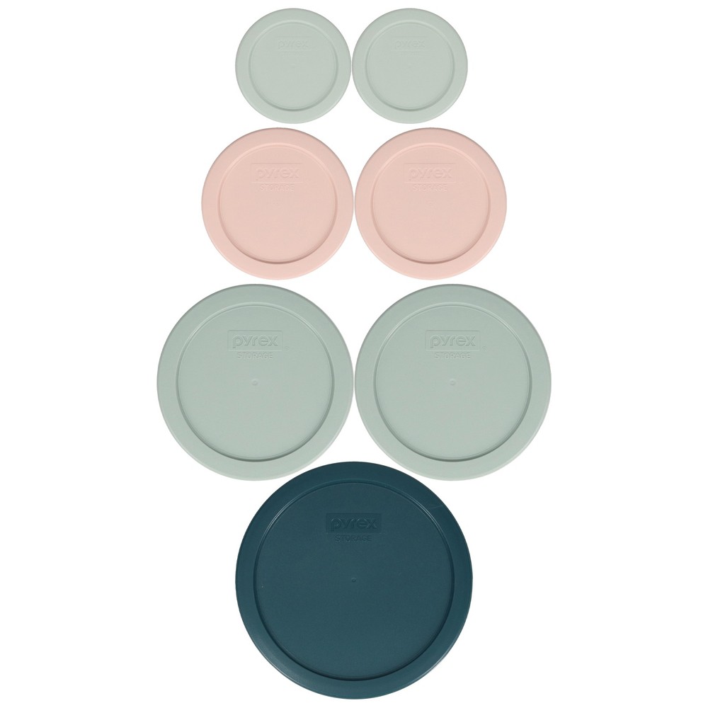 Pyrex 7 Pack - (2) 7202-PC, (2) 7200-PC, (2) 7201-PC, (1) 7402-PC Lids