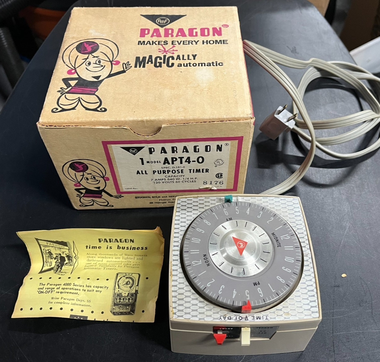 Vintage Paragon Model APT4-0 120V All Purpose Timer in Original Box gallery