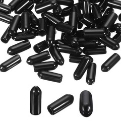 100pcs Pegboard Hook Tip Protector Rubber End Caps Inner Dia 4mm Black