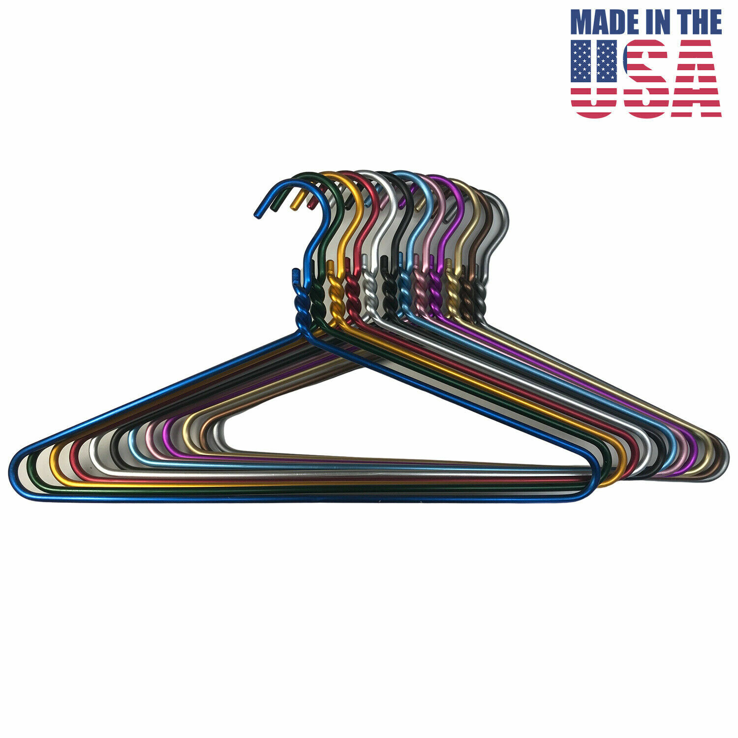 48 PACK Colorful DODCO Heavy Duty Clothes Coat Hanger Aluminum Metal Made in USA gallery