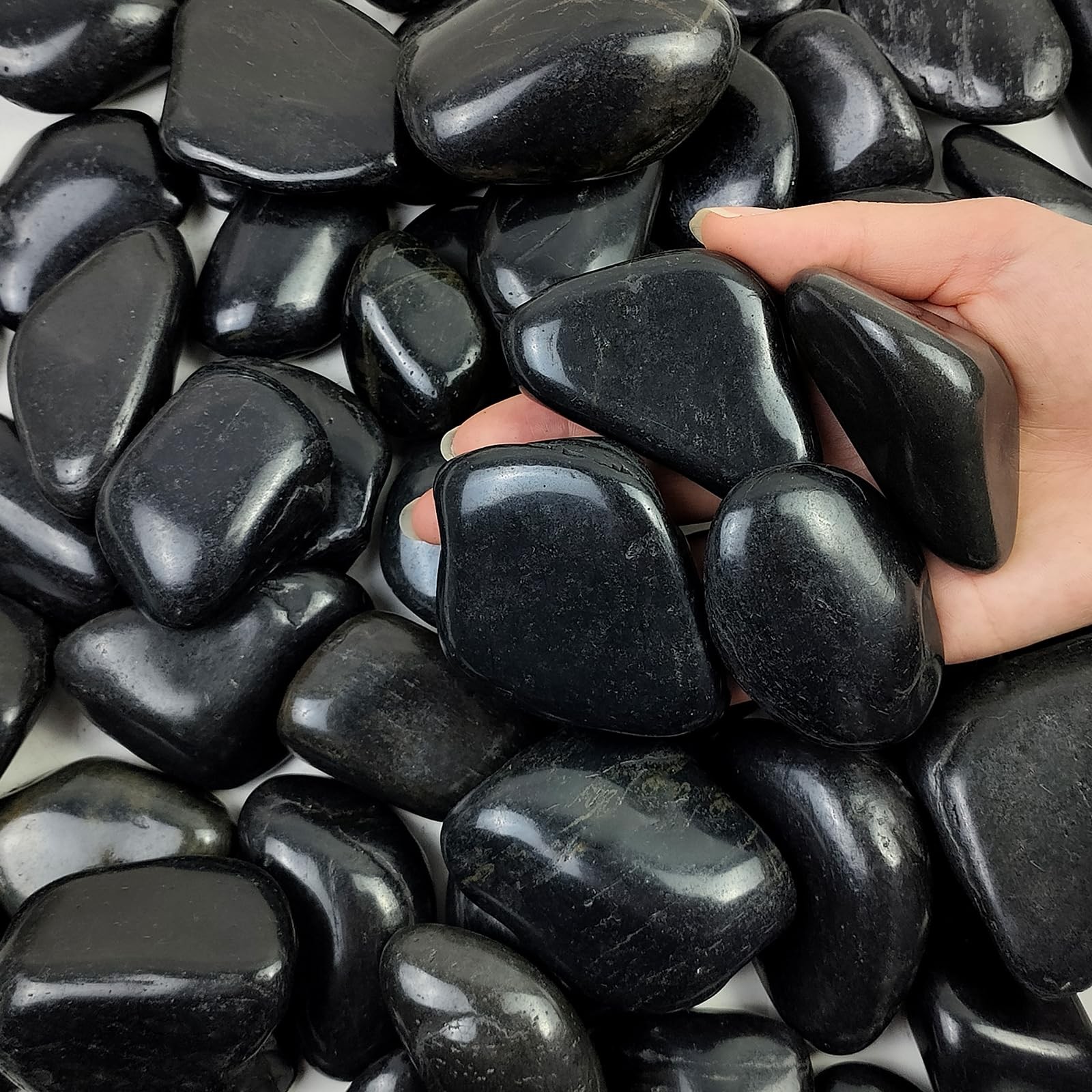 10 lbs Black Pebbles 2-3 Inch Decorative Stones for Plants, Aquariums, Gardens gallery