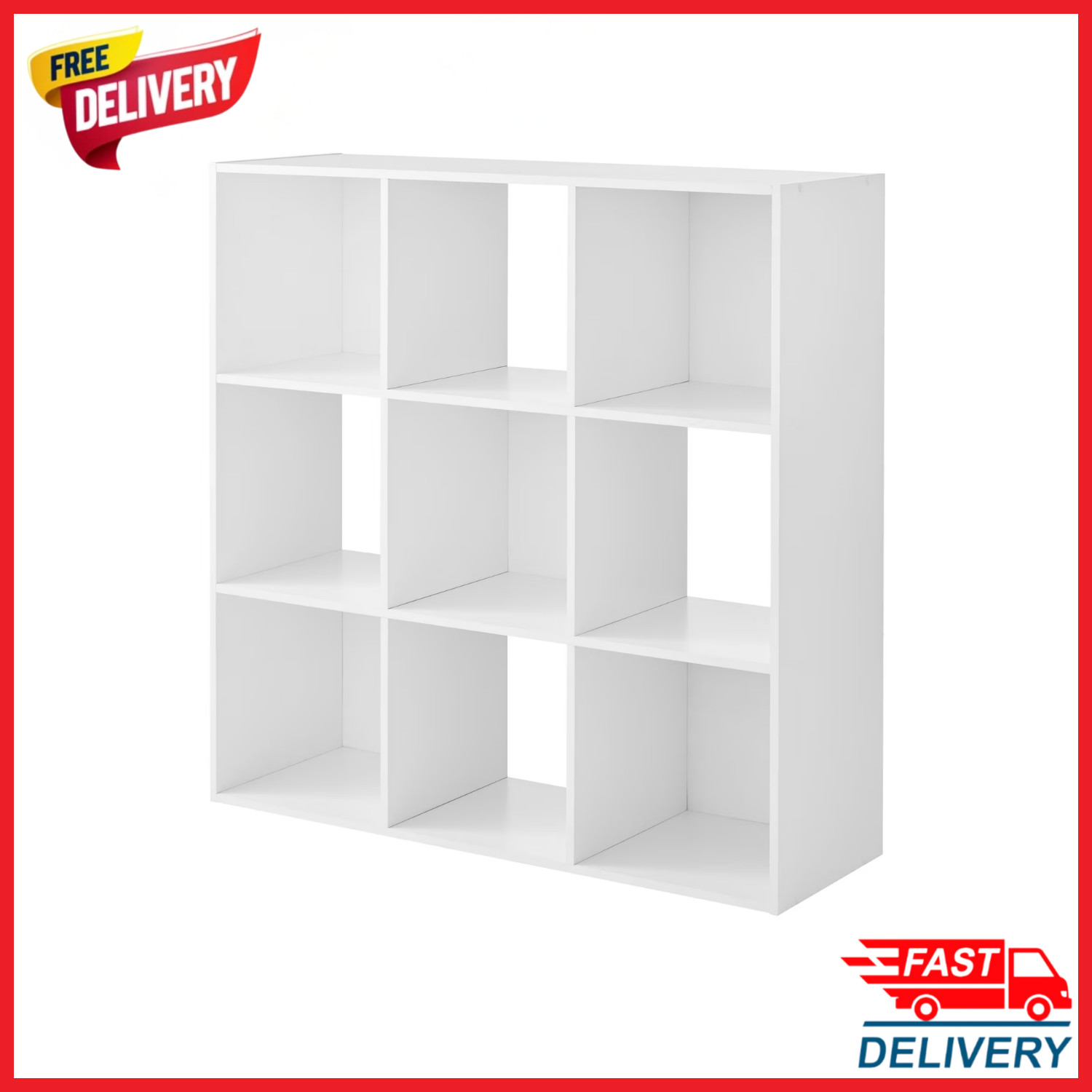 Mainstays 9 Cube Storage Organizer White Shelf Bookcase Storage Unit gallery