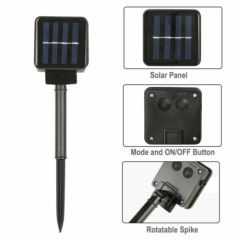 2Pack 100 LED Solar String Lights 40FT Warm White 8 Modes Auto On/Off Xmas Decor gallery
