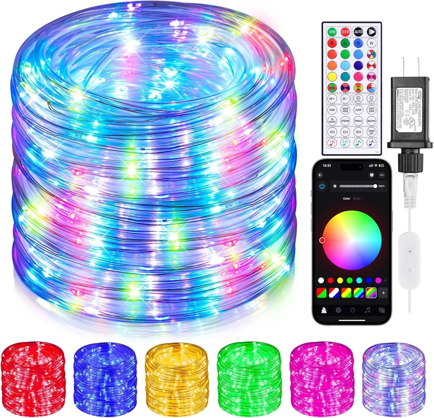 Novostella Smart LED Outdoor Rope Light, Music Sync RGB Strip Lights, gallery