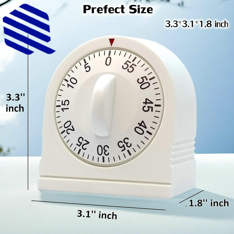 60 Minute Wind up Timer Visual Mechanical Timer with Loud Alarm Manual Countdo gallery