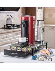 Coffee Pod Drawers, Crystal Tempered Glass Pod Holder Drawer Compatible