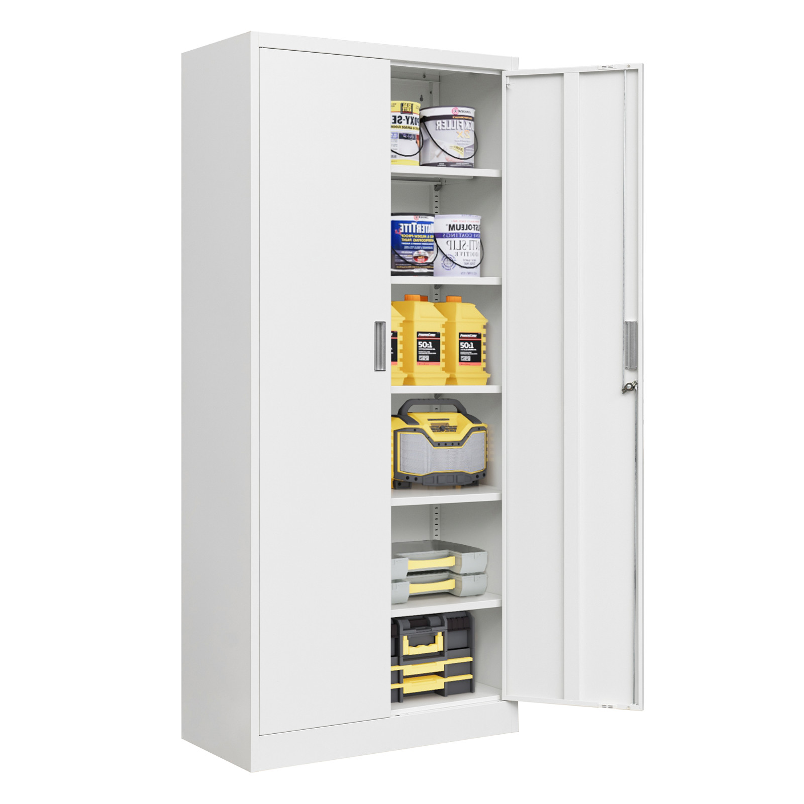 Metal Garage Storage Cabinet, Locking Storage Cabinet with Adjustable Shelves gallery