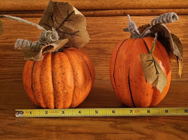 Fall Decorative Pumpkins 2 Foam 5x5"&5x4" & 1 Resin 4x2.75" Set Of 3 gallery