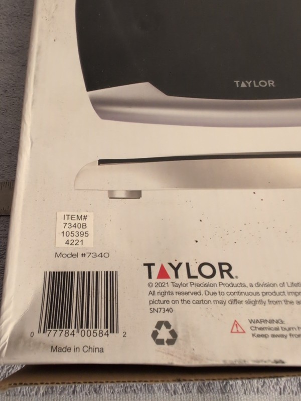 Taylor 440 Lb Capacity Digital Scale, 14" x 12.4", #7340 gallery