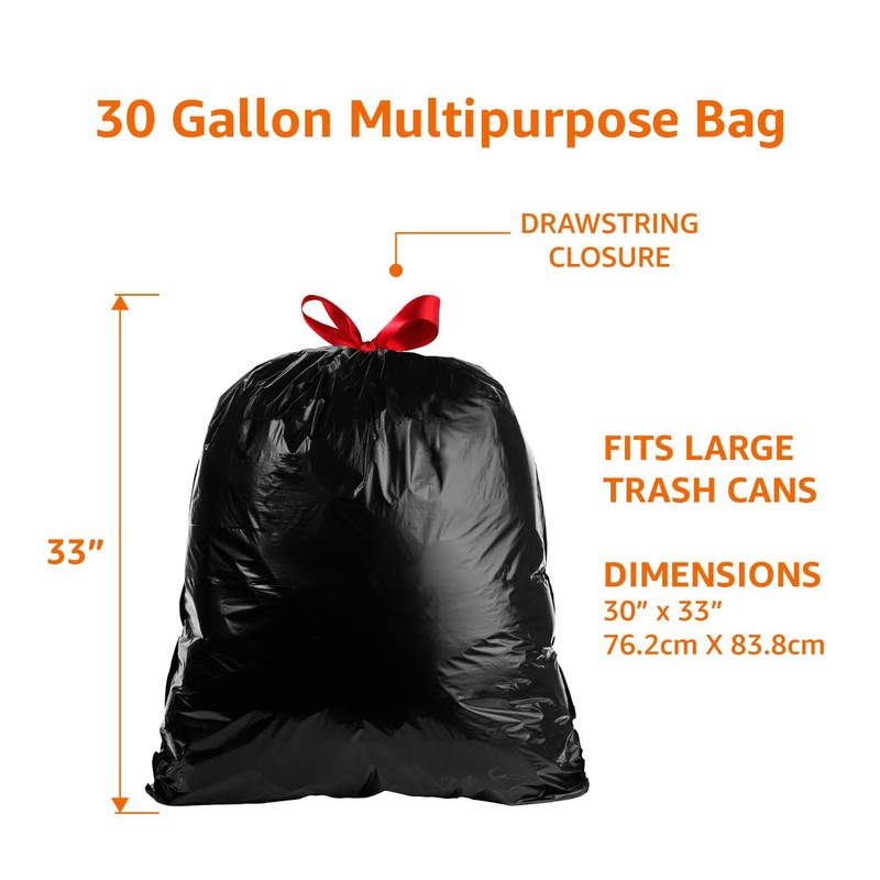 Tear Resistant Drawstring Trash Bags 30 Gallon Multipurpose Heavy Duty gallery