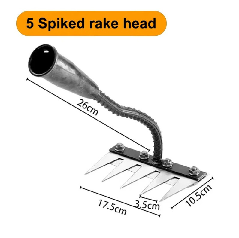1pc Gardening Hoe Rake 5/6/7/8 Teeth Iron Weeding & Soil Loosening Tool - NEW gallery