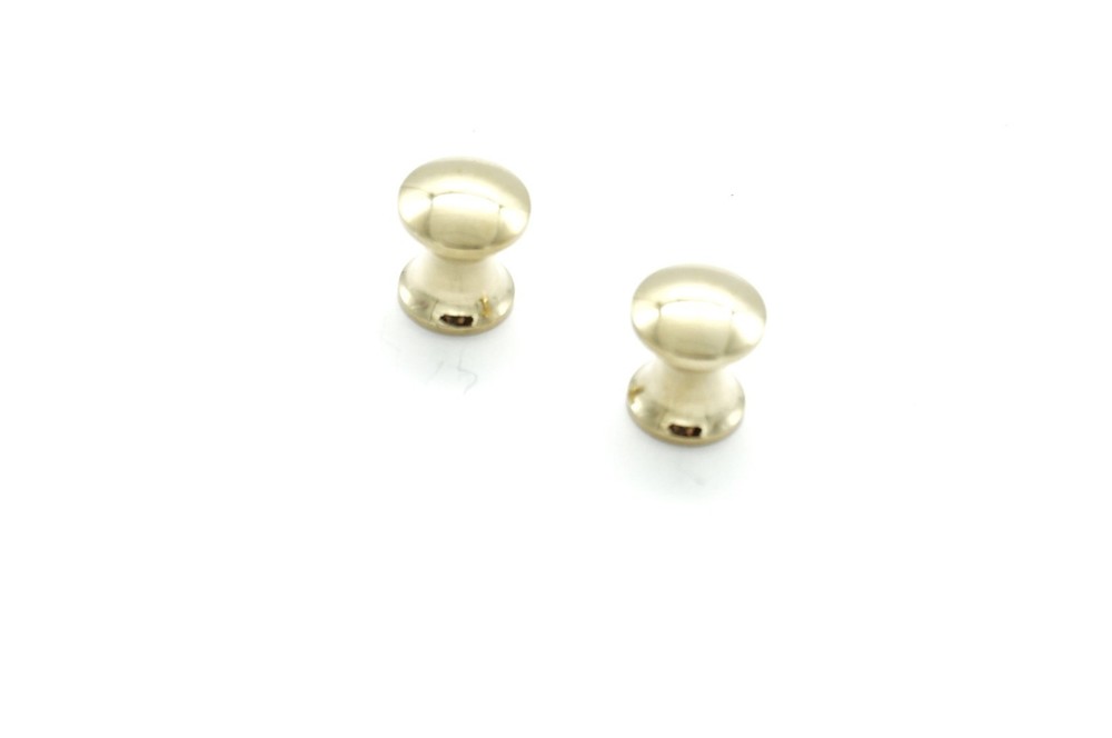 2 SMALL BRASS KNOB, SOLD IN PAIRS SOLID BRASS 3/8" DIA. X 7/16 PROJECTION
