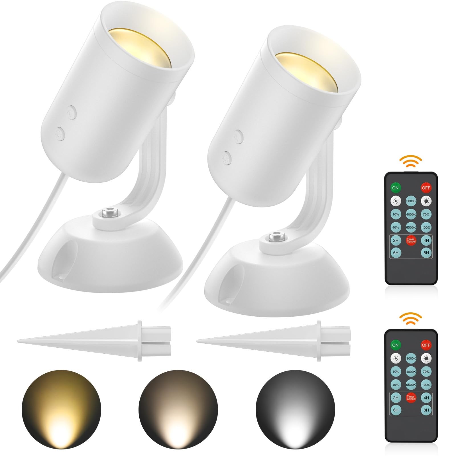 2 Pack Dimmable Spotlights Indoor, LED Uplighting with Timer and Remote, 5W L... gallery