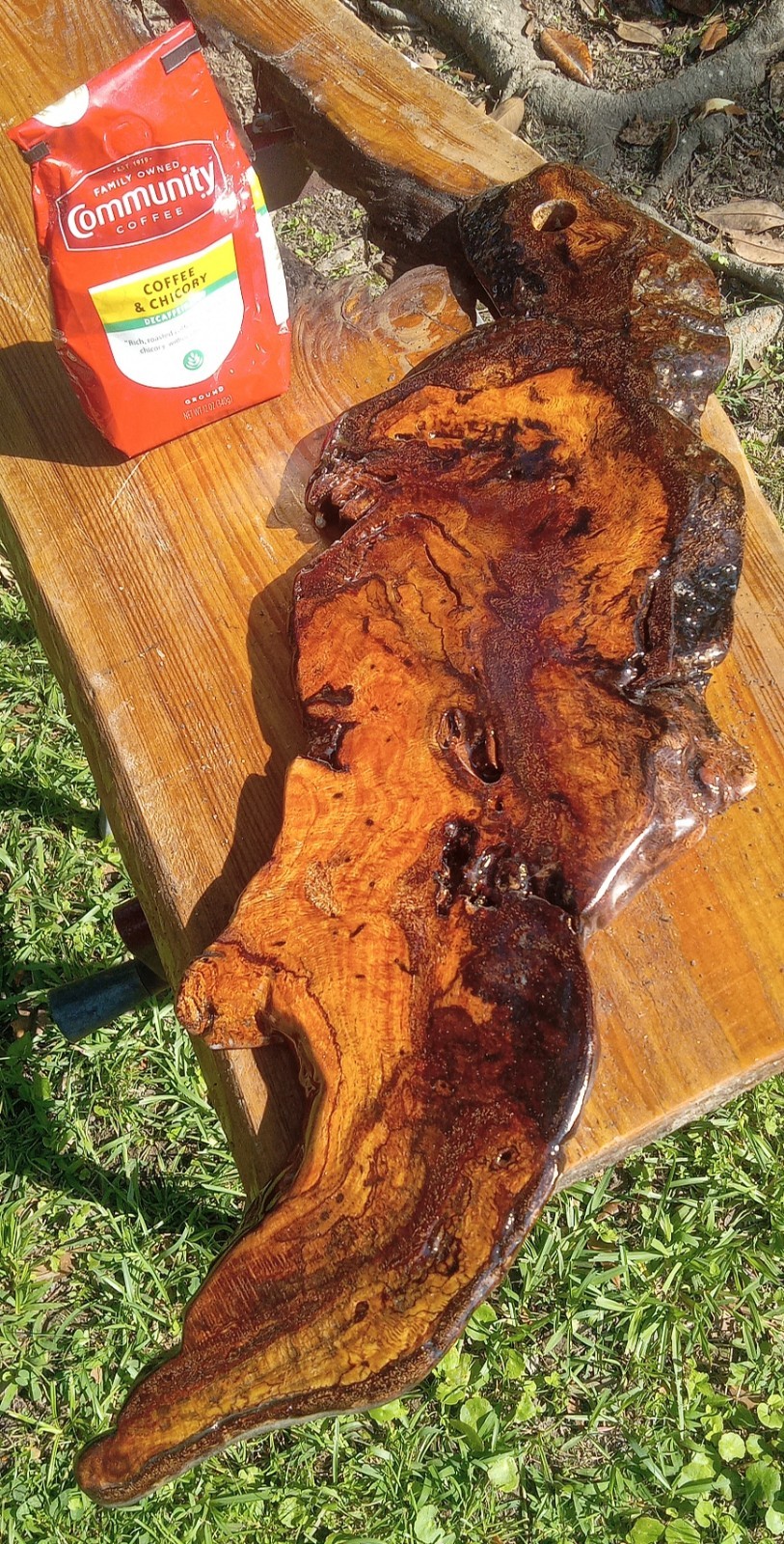 Solid Burl! Southern Red Oak Burl Wood Charcuterie Board Natural Color USA Made! gallery