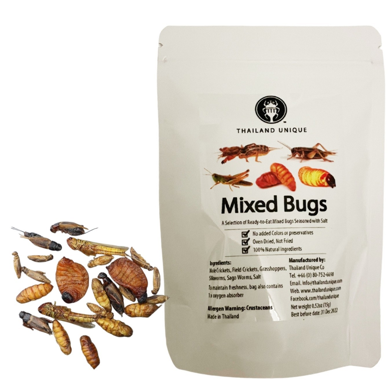 Thailand Unique Original Mixed Insects - 15G of Dehydrated Mixed Edible Insects gallery