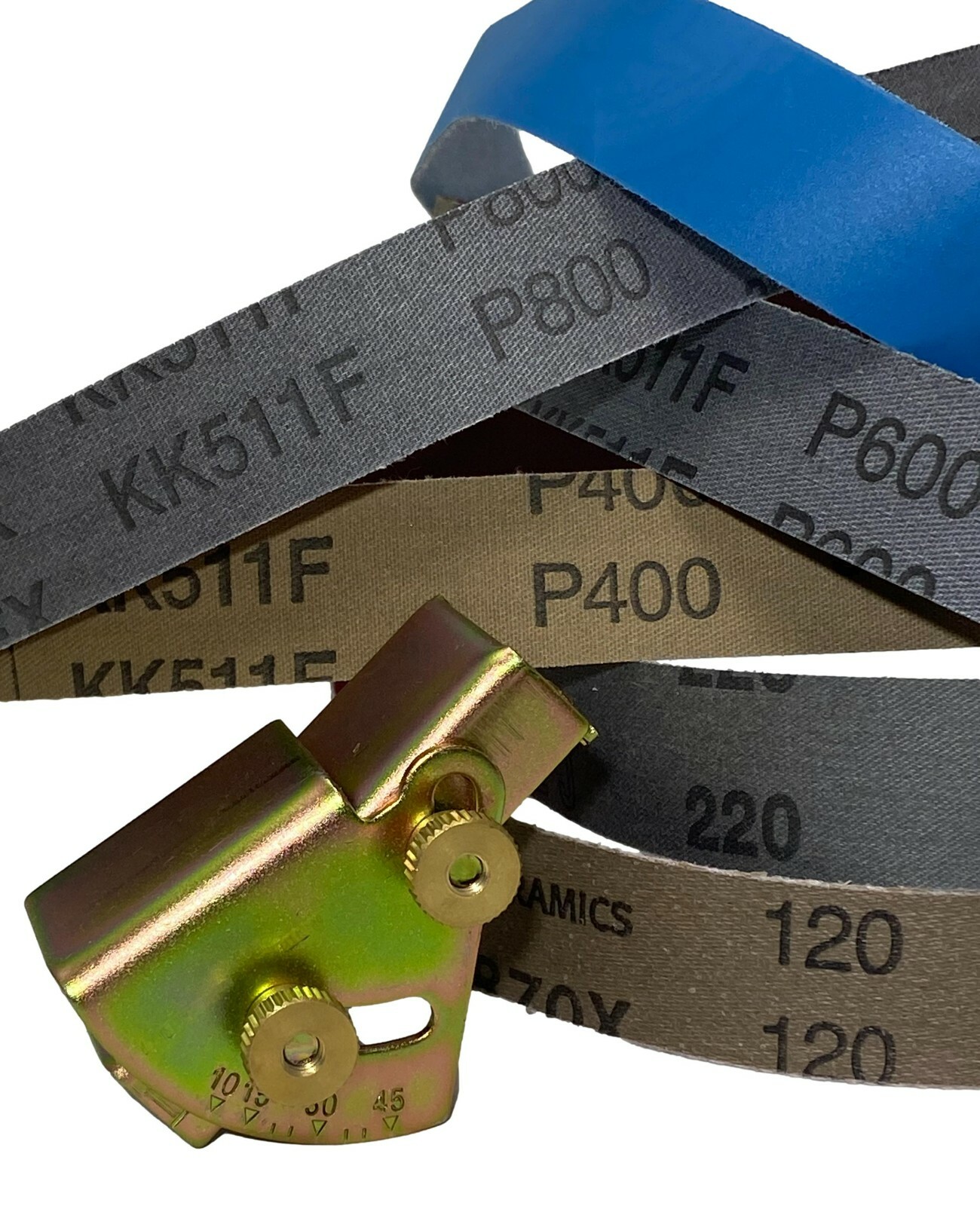 1" x 30" Knife Sharpening Angle Guide with Assorted 6 Pack Grit Belts gallery