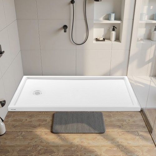 Shower Pan, 60 L x 36 W Single Threshold Shower Base, Rectangle Acrylic & PVC gallery