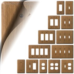 Medium Oak Switch Plate Cover Rustic Wood Wallplate (Discontinued)