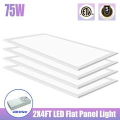 24″ x 48″ Flat Panel LED Ceiling Fixture, 2X4 FT LED Panel Light 75W 8400 Lumens