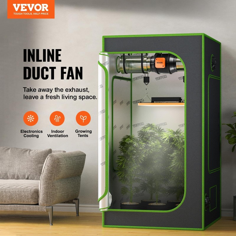 6" Inline Duct Fan 400 CFM with Variable Speed, Quiet AC Motor for Ventilation, gallery
