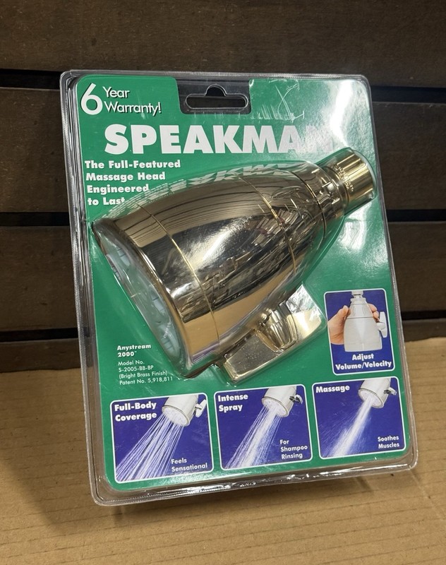 Speakman Anystream 2000 Bright Brass S-2005-BB-BP Shower Head 2.5GPM - New gallery
