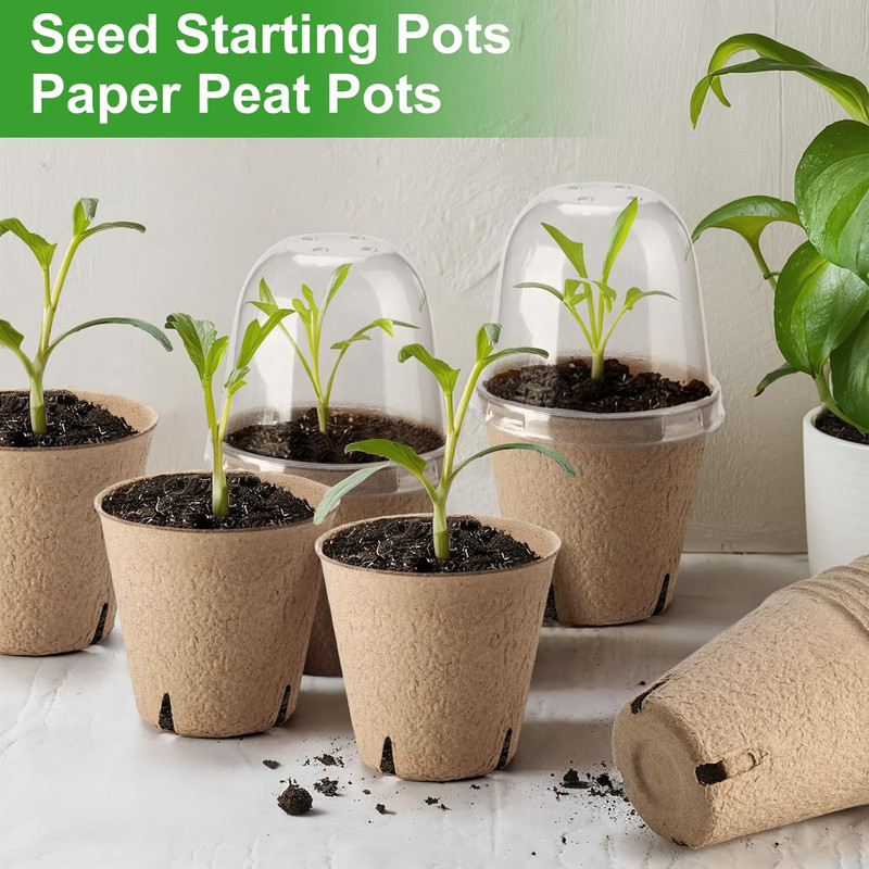 36 Pack Peat Pots with Humidity Domes Labels Seed Starter Kit gallery