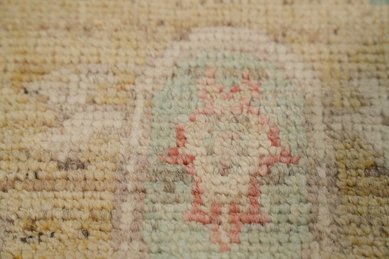 Vegetable Dye All-Over Pattern Oushak Wool Handmade Rug 3x4 ft Turkish Carpet gallery