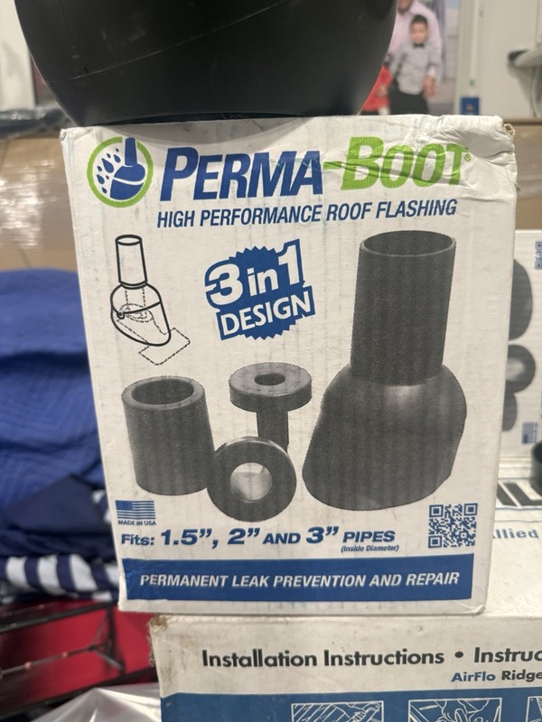 Black Perma-BootAdjustable Pipe Boot Repair Flashing 7.​25 in.​ x 9.​75 in. gallery