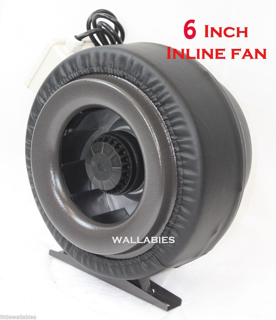 6" Inline 400CFM 110V Hydroponics Duct Tube Exhaust Fan Blower + Leather Sleeve gallery
