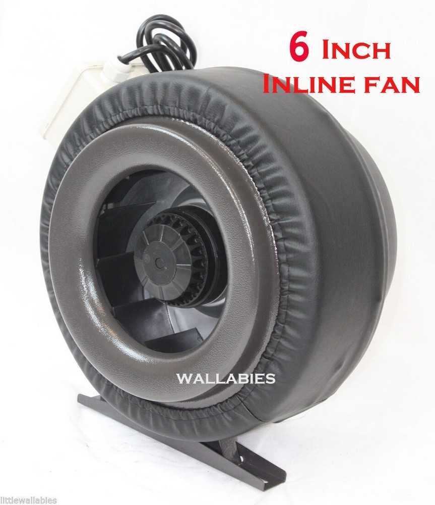 6" Inline 400CFM 110V Hydroponics Duct Tube Exhaust Fan Blower + Leather Sleeve