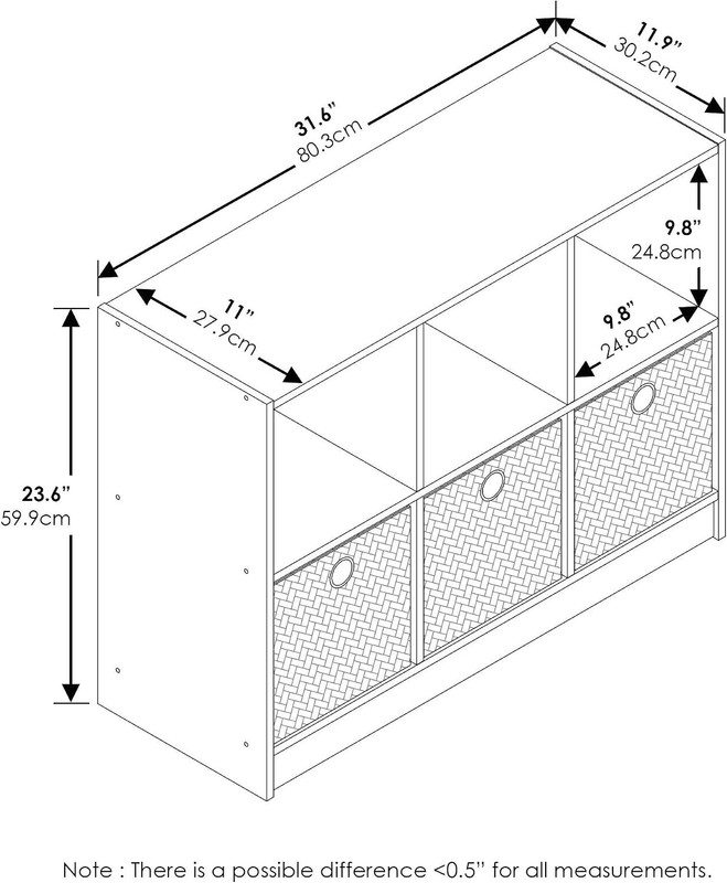 BASIC Book Shelf, 6-Cube Bookshelf with Open Shelf, 3 x 2 Bookcase with Stora... gallery