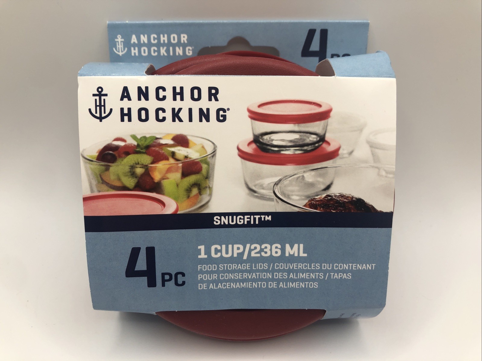 Anchor Hocking Snugfit 4pc 1 Cup/236ml Food Storage Lids gallery