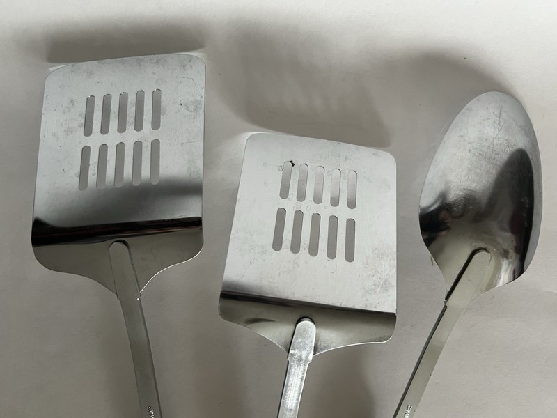 Vintage Spatulas Turners, Slotted Spoon Wheat Handle Set of 3 - Made in Japan gallery