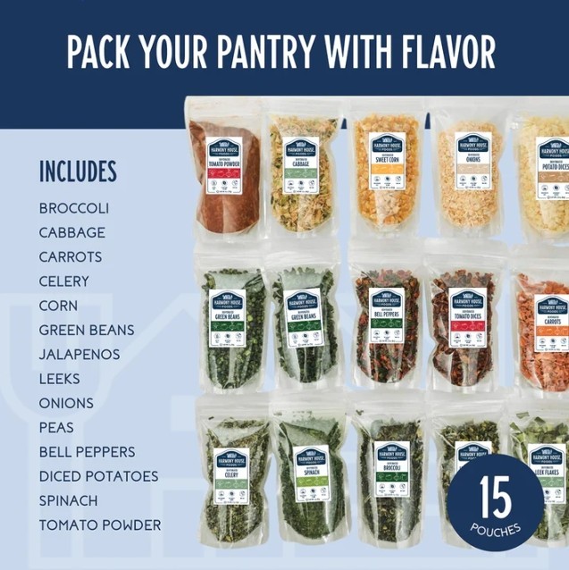 Vegetable Sampler (15 ZIP Pouches)-The Vegetable Sampler contains our exclusive. gallery