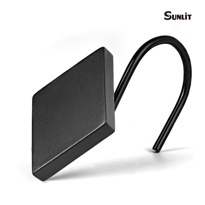 Geometric Decorative Shower Curtain Hooks, Matt Rhombus Geometric Black Showe... gallery